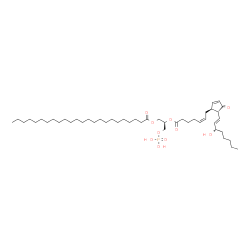 ChemSpider 2D Image | (2R)-1-(Phosphonooxy)-3-(tetracosanoyloxy)-2-propanyl (5Z,13E,15S)-15-hydroxy-11-oxoprosta-5,9,13-trien-1-oate | C47H83O10P