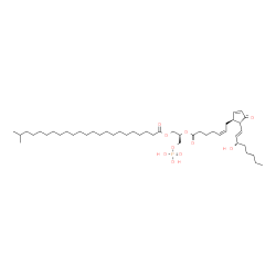 ChemSpider 2D Image | (2R)-1-[(22-Methyltricosanoyl)oxy]-3-(phosphonooxy)-2-propanyl (5Z,13E,15S)-15-hydroxy-11-oxoprosta-5,9,13-trien-1-oate | C47H83O10P