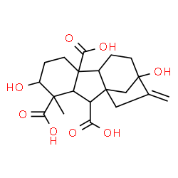 ChemSpider 2D Image | 2,7-Dihydroxy-1-methyl-8-methylenegibbane-1,4a,10-tricarboxylic acid | C20H26O8