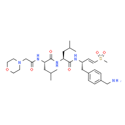 ChemSpider 2D Image | N-(4-Morpholinylacetyl)-L-leucyl-N-[(2S,3E)-1-[4-(aminomethyl)phenyl]-4-(methylsulfonyl)-3-buten-2-yl]-L-leucinamide | C30H49N5O6S