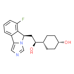 ChemSpider 2D Image | cis-4-{(1S)-2-[(5R)-6-Fluoro-5H-imidazo[5,1-a]isoindol-5-yl]-1-hydroxyethyl}cyclohexanol | C18H21FN2O2