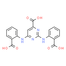 ChemSpider 2D Image | 2,6-Bis[(2-carboxyphenyl)amino]-4-pyrimidinecarboxylic acid | C19H14N4O6