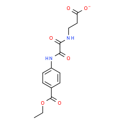 ChemSpider 2D Image | 3-{[{[4-(Ethoxycarbonyl)phenyl]amino}(oxo)acetyl]amino}propanoate | C14H15N2O6
