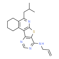 ChemSpider 2D Image | N-Allyl-5-isobutyl-1,2,3,4-tetrahydropyrimido[4',5':4,5]thieno[2,3-c]isoquinolin-8-amine | C20H24N4S