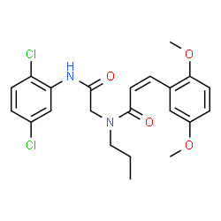 ChemSpider 2D Image | (2Z)-N-{2-[(2,5-Dichlorophenyl)amino]-2-oxoethyl}-3-(2,5-dimethoxyphenyl)-N-propylacrylamide | C22H24Cl2N2O4