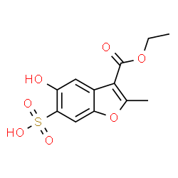 ChemSpider 2D Image | 3-(Ethoxycarbonyl)-5-hydroxy-2-methyl-1-benzofuran-6-sulfonic acid | C12H12O7S