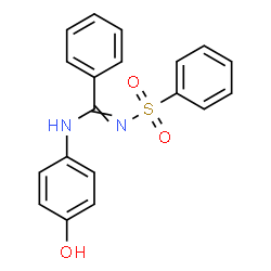 ChemSpider 2D Image | N-(4-Hydroxyphenyl)-N'-(phenylsulfonyl)benzenecarboximidamide | C19H16N2O3S