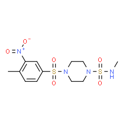 ChemSpider 2D Image | N-Methyl-4-[(4-methyl-3-nitrophenyl)sulfonyl]-1-piperazinesulfonamide | C12H18N4O6S2