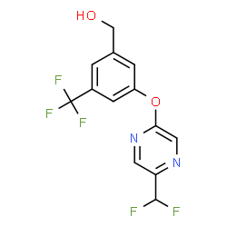ChemSpider 2D Image | [3-{[5-(Difluoromethyl)-2-pyrazinyl]oxy}-5-(trifluoromethyl)phenyl]methanol | C13H9F5N2O2
