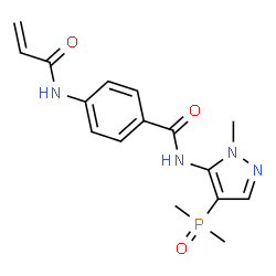 ChemSpider 2D Image | 4-(Acryloylamino)-N-[4-(dimethylphosphoryl)-1-methyl-1H-pyrazol-5-yl]benzamide | C16H19N4O3P