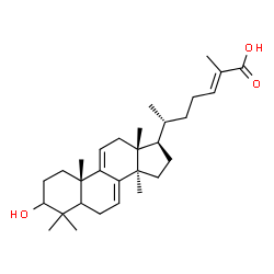 ChemSpider 2D Image | (5xi,24E)-3-Hydroxylanosta-7,9(11),24-trien-26-oic acid | C30H46O3