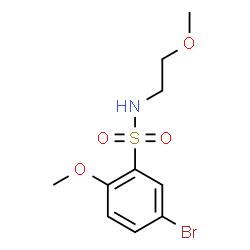 ChemSpider 2D Image | 5-Bromo-2-methoxy-N-(2-methoxyethyl)benzenesulfonamide | C10H14BrNO4S