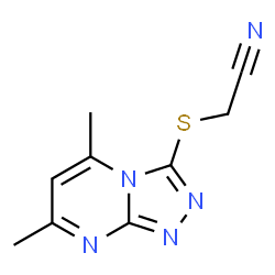 ChemSpider 2D Image | [(5,7-Dimethyl[1,2,4]triazolo[4,3-a]pyrimidin-3-yl)sulfanyl]acetonitrile | C9H9N5S