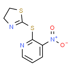 ChemSpider 2D Image | 2-[(4,5-Dihydro-2-thiazolyl)thio]-3-nitropyridine | C8H7N3O2S2