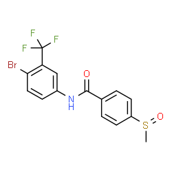 ChemSpider 2D Image | N-[4-Bromo-3-(trifluoromethyl)phenyl]-4-(methylsulfinyl)benzamide | C15H11BrF3NO2S