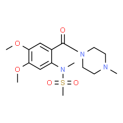 ChemSpider 2D Image | N-{4,5-Dimethoxy-2-[(4-methyl-1-piperazinyl)carbonyl]phenyl}-N-methylmethanesulfonamide | C16H25N3O5S