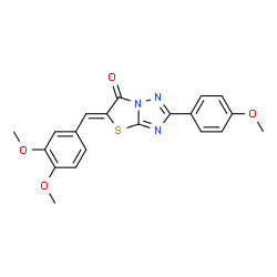 ChemSpider 2D Image | (5Z)-5-(3,4-Dimethoxybenzylidene)-2-(4-methoxyphenyl)[1,3]thiazolo[3,2-b][1,2,4]triazol-6(5H)-one | C20H17N3O4S