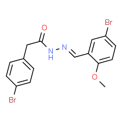 ChemSpider 2D Image | N'-[(E)-(5-Bromo-2-methoxyphenyl)methylene]-2-(4-bromophenyl)acetohydrazide | C16H14Br2N2O2