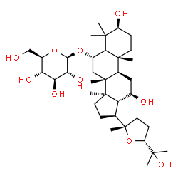 ChemSpider 2D Image | (3beta,5xi,6alpha,12beta,24R)-3,12,25-Trihydroxy-20,24-epoxydammaran-6-yl beta-D-glucopyranoside | C36H62O10