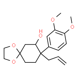 ChemSpider 2D Image | 8-Allyl-8-(3,4-dimethoxyphenyl)-1,4-dioxaspiro[4.5]decan-7-ol | C19H26O5