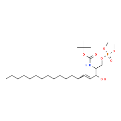 ChemSpider 2D Image | 2-Methyl-2-propanyl {(4E)-1-[(dimethoxyphosphoryl)oxy]-3-hydroxy-4-octadecen-2-yl}carbamate | C25H50NO7P