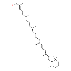 ChemSpider 2D Image | (2E,4E,6E,8E,10E,12E,14E,16E,18E,20E)-2,6,10,15,19-Pentamethyl-21-(2,6,6-trimethyl-1-cyclohexen-1-yl)-2,4,6,8,10,12,14,16,18,20-henicosadecaenal | C35H46O