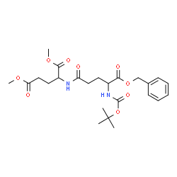 ChemSpider 2D Image | Dimethyl 2-{[5-(benzyloxy)-4-({[(2-methyl-2-propanyl)oxy]carbonyl}amino)-5-oxopentanoyl]amino}pentanedioate (non-preferred name) | C24H34N2O9