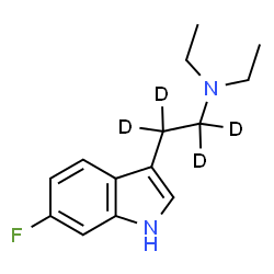ChemSpider 2D Image | N,N-Diethyl-2-(6-fluoro-1H-indol-3-yl)(~2~H_4_)ethanamine | C14H15D4FN2