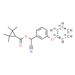 ChemSpider 2D Image | Cyano{3-[(~13~C_6_)phenyloxy]phenyl}methyl 2,2,3,3-tetramethylcyclopropanecarboxylate | C1613C6H23NO3