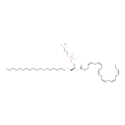 ChemSpider 2D Image | (2S)-2-[(4Z,7Z,10Z,13Z,16Z,19Z)-4,7,10,13,16,19-Docosahexaenoyloxy]-3-(octadecyloxy)propyl 2-(trimethylammonio)ethyl phosphate | C48H86NO7P
