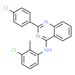 ChemSpider 2D Image | N-(3-Chloro-2-methylphenyl)-2-(4-chlorophenyl)-4-quinazolinamine | C21H15Cl2N3
