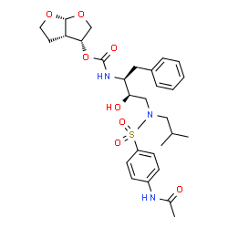 ChemSpider 2D Image | (3R,3aS,6aR)-Hexahydrofuro[2,3-b]furan-3-yl [(2S,3R)-4-{[(4-acetamidophenyl)sulfonyl](isobutyl)amino}-3-hydroxy-1-phenyl-2-butanyl]carbamate | C29H39N3O8S
