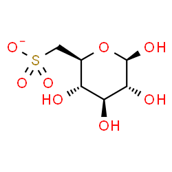 ChemSpider 2D Image | 6-Deoxy-6-sulfonato-beta-D-glucopyranose | C6H11O8S