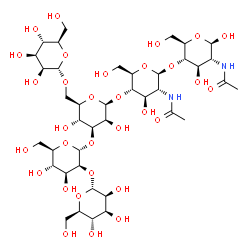 ChemSpider 2D Image | alpha-D-Mannopyranosyl-(1->6)-[alpha-D-mannopyranosyl-(1->2)-alpha-D-mannopyranosyl-(1->3)]-beta-D-mannopyranosyl-(1->4)-2-acetamido-2-deoxy-beta-D-glucopyranosyl-(1->4)-2-acetamido-2-deoxy-beta-D-glu
copyranose | C40H68N2O31