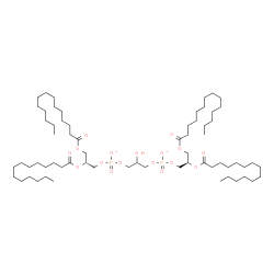 ChemSpider 2D Image | Bis[(2R)-2,3-bis(tetradecanoyloxy)propyl] 2-hydroxy-1,3-propanediyl bis(phosphate) | C65H124O17P2