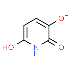ChemSpider 2D Image | 6-Hydroxy-2-oxo-1,2-dihydro-3-pyridinolate | C5H4NO3