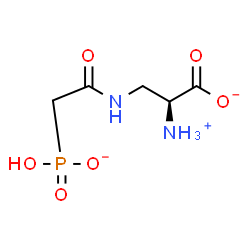 ChemSpider 2D Image | (2S)-2-Ammonio-3-{[(hydroxyphosphinato)acetyl]amino}propanoate | C5H10N2O6P