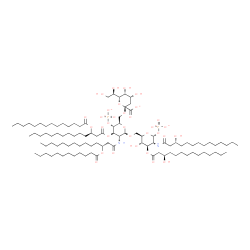 ChemSpider 2D Image | (6R)-3-Deoxy-6-[(1R)-1,2-dihydroxyethyl]-beta-L-erythro-hex-2-ulopyranonosyl-(2->6)-2-deoxy-2-{[(3R)-3-(dodecanoyloxy)tetradecanoyl]amino}-4-O-phosphonato-3-O-[(3R)-3-(tetradecanoyloxy)tetradecanoyl]-
beta-D-glucopyranosyl-(1->6)-2-deoxy-3-O-[(3R)-3-hydroxytetradecanoyl]-2-{[(3R)-3-hydroxytetradecanoyl]amino}-1-O-phosphonato-alpha-D-glucopyranose | C102H185N2O32P2