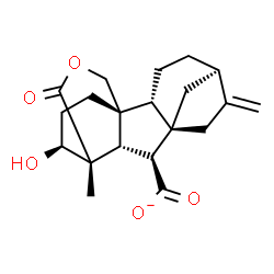ChemSpider 2D Image | (1R,2R,5R,8R,9S,10S,11R,17S)-17-Hydroxy-11-methyl-6-methylene-12-oxo-13-oxapentacyclo[9.3.3.1~5,8~.0~1,10~.0~2,8~]octadecane-9-carboxylate | C20H25O5