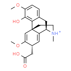 ChemSpider 2D Image | [(7alpha)-4-Hydroxy-3,6-dimethoxy-17-methyl-5,6,8,14-tetradehydromorphinan-17-ium-7-yl]acetic acid | C21H26NO5