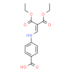 ChemSpider 2D Image | 4-{[3-Ethoxy-2-(ethoxycarbonyl)-3-oxo-1-propen-1-yl]amino}benzoic acid | C15H17NO6