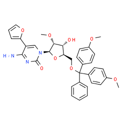 ChemSpider 2D Image | 5'-O-[Bis(4-methoxyphenyl)(phenyl)methyl]-5-(2-furyl)-2'-O-methylcytidine | C35H35N3O8