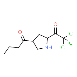 ChemSpider 2D Image | 1-[5-(Trichloroacetyl)-3-pyrrolidinyl]-1-butanone | C10H14Cl3NO2