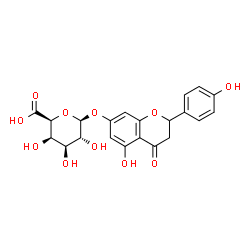 ChemSpider 2D Image | 5-Hydroxy-2-(4-hydroxyphenyl)-4-oxo-3,4-dihydro-2H-chromen-7-yl beta-D-galactopyranosiduronic acid | C21H20O11