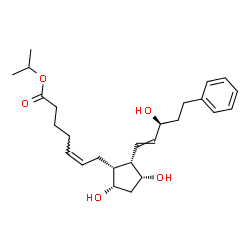 ChemSpider 2D Image | Isopropyl (5Z)-7-{(1R,2S,3R,5S)-3,5-dihydroxy-2-[(3S)-3-hydroxy-5-phenyl-1-penten-1-yl]cyclopentyl}-5-heptenoate | C26H38O5