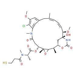 ChemSpider 2D Image | (1S,2R,5R,6R,16Z,18Z,20R,21S)-11-Chloro-21-hydroxy-12,20-dimethoxy-2,5,9,16-tetramethyl-8,23-dioxo-4,24-dioxa-9,22-diazatetracyclo[19.3.1.1~10,14~.0~3,5~]hexacosa-10(26),11,13,16,18-pentaen-6-yl (2S)-
2-[methyl(3-sulfanylpropanoyl)amino]propanoate (non-preferred name) | C35H48ClN3O10S