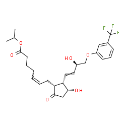 ChemSpider 2D Image | Isopropyl (5Z)-7-[(1R,2S,3R)-3-hydroxy-2-{(3R)-3-hydroxy-4-[3-(trifluoromethyl)phenoxy]-1-buten-1-yl}-5-oxocyclopentyl]-5-heptenoate | C26H33F3O6