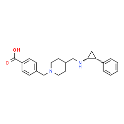 ChemSpider 2D Image | 4-{[4-({[(1R,2R)-2-Phenylcyclopropyl]amino}methyl)-1-piperidinyl]methyl}benzoic acid | C23H28N2O2