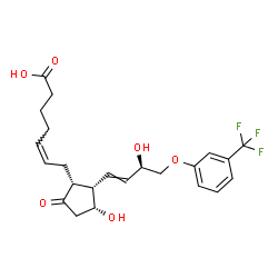 ChemSpider 2D Image | (5Z)-7-[(1R,2S,3R)-3-Hydroxy-2-{(3R)-3-hydroxy-4-[3-(trifluoromethyl)phenoxy]-1-buten-1-yl}-5-oxocyclopentyl]-5-heptenoic acid | C23H27F3O6
