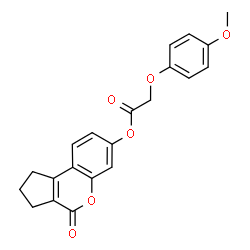 ChemSpider 2D Image | 4-Oxo-1,2,3,4-tetrahydrocyclopenta[c]chromen-7-yl (4-methoxyphenoxy)acetate | C21H18O6